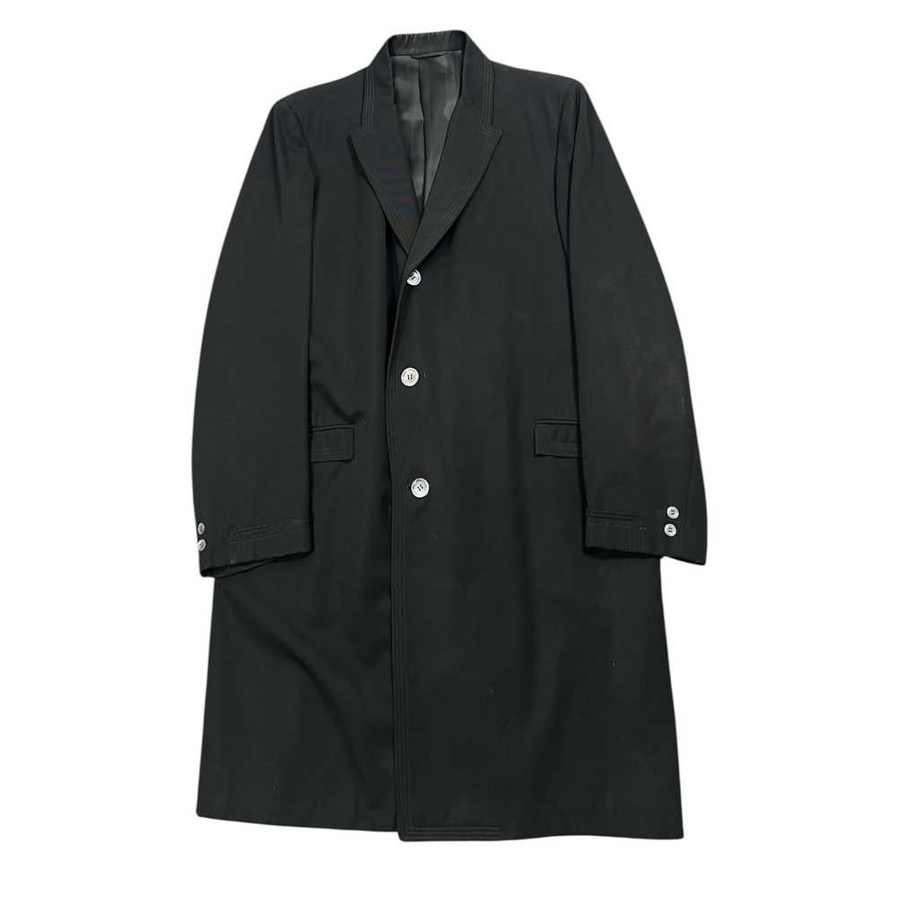 Kosins 1950s Detroit Gabardine Overcoat 46R Mens Black Vintage Coat